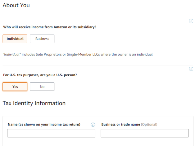 3rd-party sellers need to complete their tax profiles when registering as a seller in the RI Marketplace
