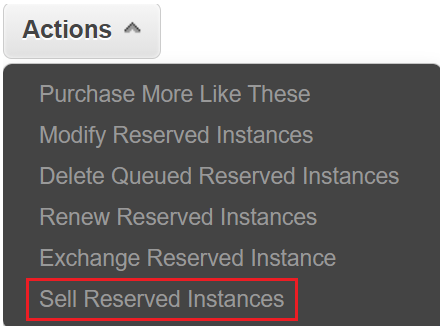 Reserved Instances can be sold from the EC2 Reserved Instances console