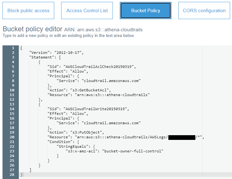 S3 bucket policy controls access to a bucket and its objects