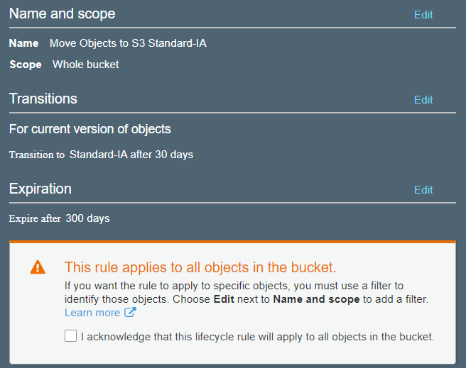 You can define lifecycle policies for S3 objects