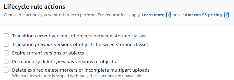 S3 lifecycle rule actions
