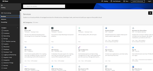 A Partial List of IBM Cloud Services